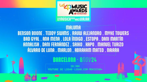 Cartel oficial de LOS40 Music Awards 2024. Foto: LOS40.