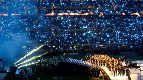 Actuación de Madonna en la Super Bowl de 2012.  Foto: @SAB0TEUR / Flickr.