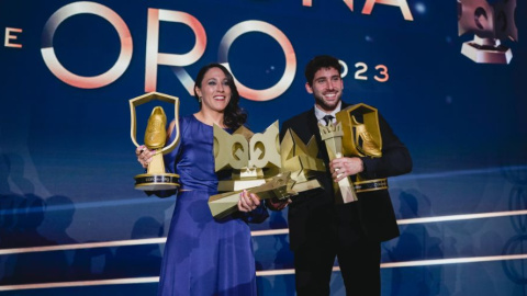 Roger Carbó y Mapi Vilas en los premios Corona de Oro. Foto: Kosmos.