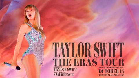 Cartel promocional de la película de Taylor Swift sobre su gira de conciertos 'The Eras Tour'. 