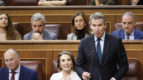 Alberto Núñez Feijóo, durante la sesión de control al Gobierno.