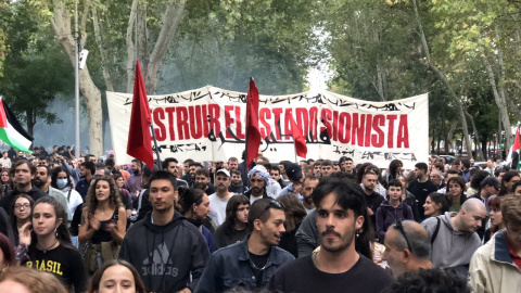 Una manifestación por Palestina en la que participa CJS.