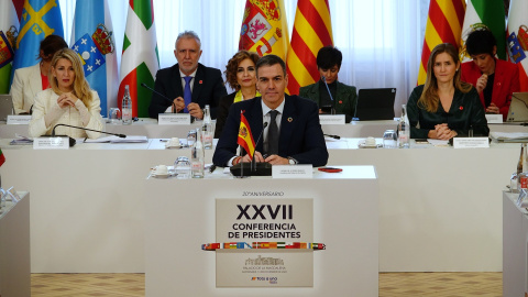 El presidente del Congreso, Pedro Sánchez, durante la XXVII Conferencia de Presidentes, en el Palacio de la Magdalena, a 13 de diciembre de 2024, en Santander