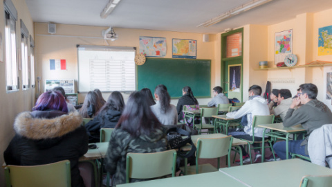 Un aula del IES Menéndez Pelayo de Getafe. Imagen de archivo.