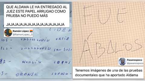 Bromas en las redes con el papel presentado por Aldama en el Supremo.