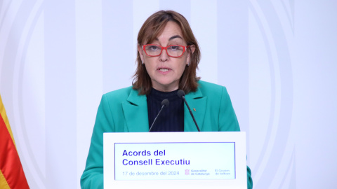 La portaveu del Govern, Sílvia Panequem durant la roda de premsa posterior al Consell Executiu d'aquest dimarts.