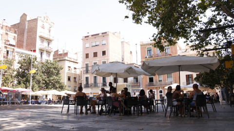 Terrasses a la plaça del Sol, al barri de Gràcia de Barcelona.