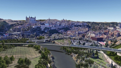 Transportes diseña el paso del AVE a Lisboa por Toledo con un viaducto para salvar el Tajo y centralidad para la estación