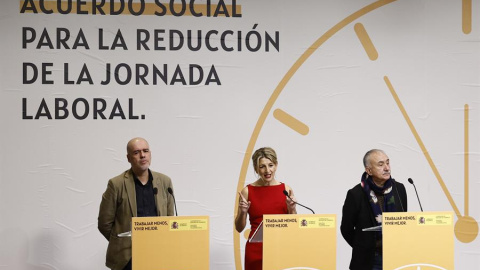 Sordo, Díaz y Álvarez, este viernes en el Ministerio de Trabajo