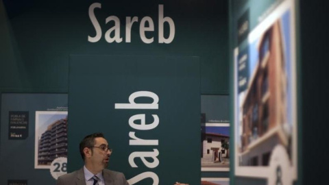 Stand de la Sareb, el banco malo, en una feria inmobiliaria.