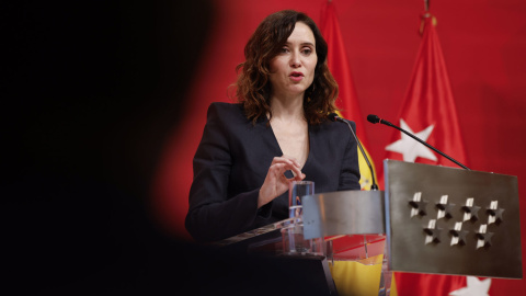 La presidenta de la Comunidad de Madrid, Isabel Díaz Ayuso, ofrece una rueda de prensa después de presidir la reunión del Consejo de Gobierno este jueves.