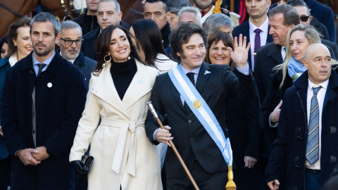 La vicepresidenta argentina, Victoria Villarruel y el presidente argentino, Javier Milei en una imagen de archivo.