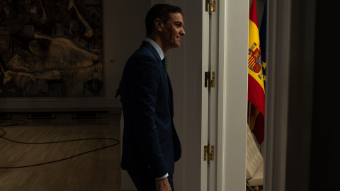 El presidente del Gobierno, Pedro Sánchez, en una rueda de prensa, a 23 de diciembre de 2024, en Madrid.