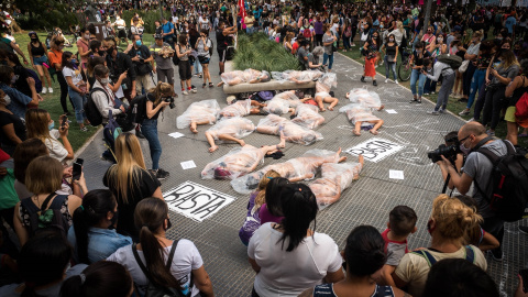 Foto de archivo de una manifestación contra la violencia machista en Argentina.