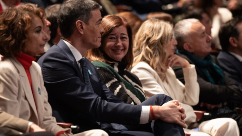 Montero, Sánchez, Armengol y Díaz durante un acto este miércoles.