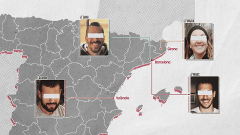 Mapa dels agents infiltrats a moviments socials dels Països Catalans.