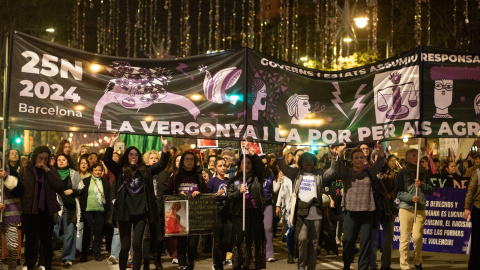 Foto de archivo de una manifestación por el 25N en Barcelona.