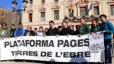 Protesta de desenes d'agricultors el passat 10 de desembre a Lleida.