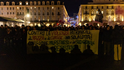 Marcha feminista en Turín, Italia, con motivo del Día Internacional de la Eliminación de la Violencia contra la Mujer, el pasado 25 de noviembre de 2024.