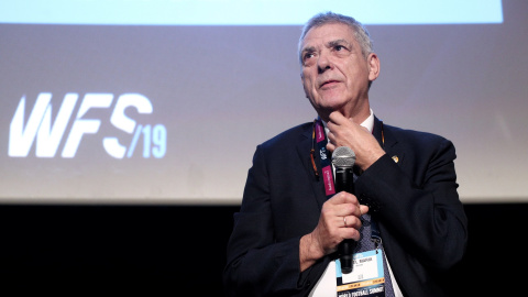 (Foto de ARCHIVO)El expresidente de la Real Federación Española de Fútbol (RFEF), Ángel María Villar, durante su intervención en la ponencia “Los retos de futuro del fútbol” de la cuarta edición de World Football Summit, en Madrid (España), a 25 de septiembre de 2019.Eduardo Parra / Europa Press25 septiembre 2019, fútbol, Villar25/9/2019