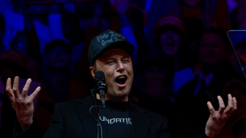 Elon Musk, en un acto de apoyo a la campaña presidencial de Donald Trump en el Madison Square Garden de New York