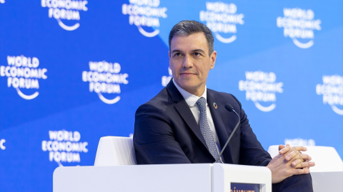 El presidente del Gobierno, Pedro Sánchez, en el Foro Económico de Davos del año 2023.