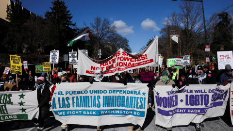 Una protesta celebrada el día de la toma de posesión del presidente estadounidense Donald Trump, en Washington.