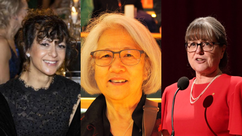 De izquierda a derecha: las científicas Emmanuelle Charpentier, Rosalind Lee y Donna Strickland.