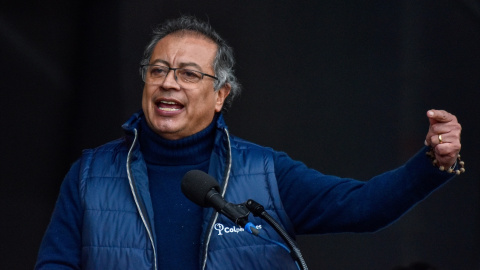 Foto de archivo de Gustavo Petro, presidente de Colombia, durante uno de sus discursos,