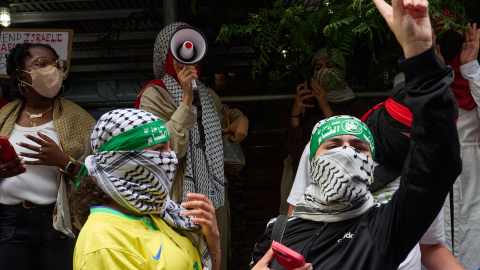 Una protesta propalestina en el campus de Baruch College en New York, en una foto de archivo.