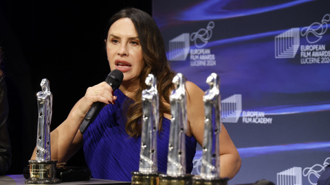 Karla Sofia Gascon en la ceremonia de entrega de los 37º Premios del Cine Europeo 2024, a 7 de diciembre de 2024, en Lucerna.