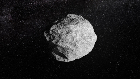 Ilustración de un asteroide.