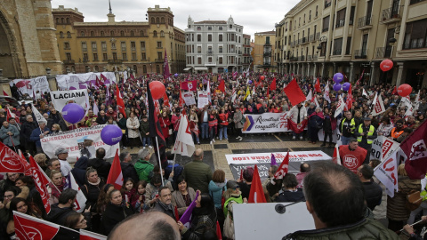 Manifestación en defensa del futuro de la provincia de León, a 16 de febrero de 2025.