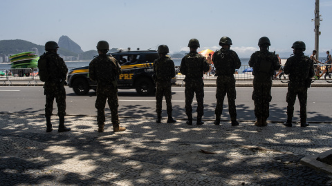 Militares del ejército de Brasil durante la cumbre del G20 en Río de Janeiro el 19 de noviembre de 2024.