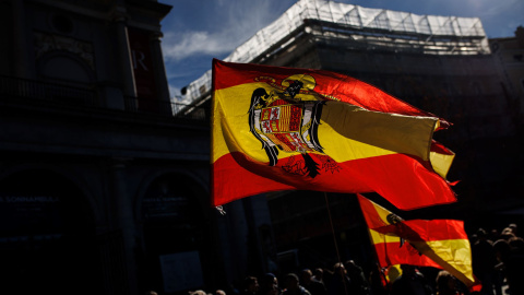 Banderas franquistas en una imagen de archivo.