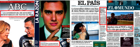  Portadas de la prensa del pasado 29 de enero de 2017.-