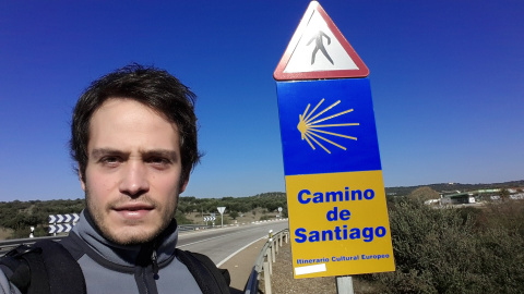 Cristóbal García, en el Camino de Santiago.