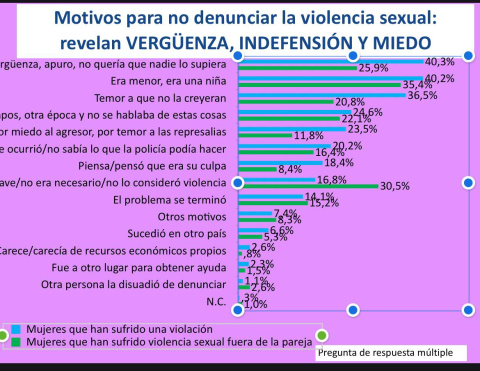 Motivos para denunciar la violencia sexual. - Ministerio de Igualdad