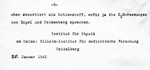 Fecha y firma del documento erróneo de Bothe.