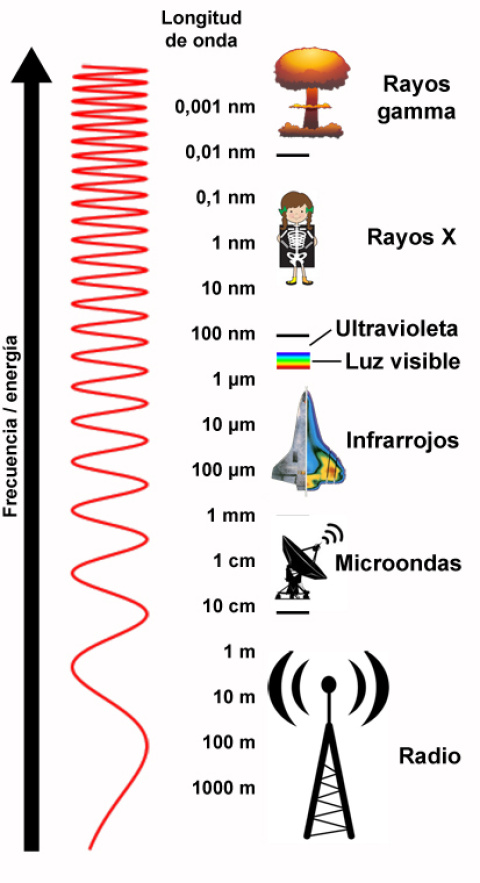 El espectro electromagnético.