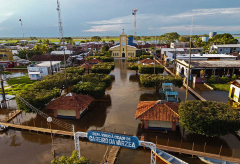  Vista aérea de la ciudad de Varzea, ciudad ubicada en la región metropolitana de Manaus, estado de Amazonas, Brasil, el 16 de mayo de 2021.- MICHAEL DANTAS / AFP