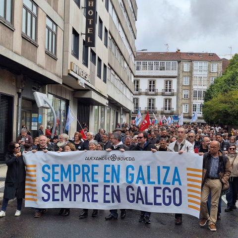  Fotografía: Manifestaciones por la protección de la lengua gallega llevadas a cabo en Galicia.- CEDIDA POR LA MESA POLA NORMALIZACIÓN LINGÜÍSTICA.