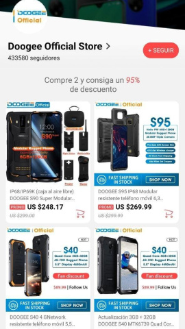 La oferta de móviles en AliExpress.