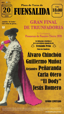 Cartel del festejo taurino celebrado en la localidad toledana de Fuensalida.