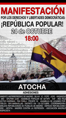 Cartel convocando a la manifestación