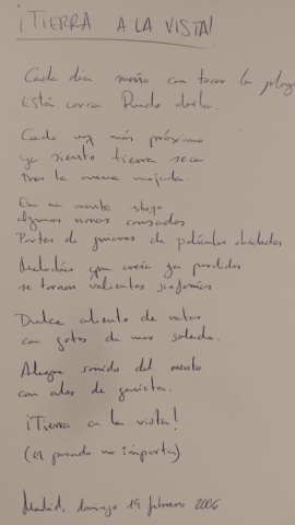 30/11/22 Manuscrito de "Tierra a la vista".