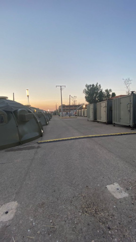 Imagen del campamento para refugiados afganos en la Base Aérea de Torrejón, en Madrid.