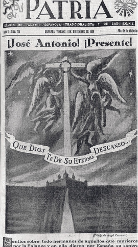 Portada del diario 'Patria' del 1 de diciembre de 1939