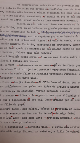 Correcciones de Xela Arias a un fragmento de la novela de María Xosé Queizán, 'Amantia' (2001).