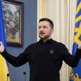 El presidente de Ucrania, Volodímir Zelenski, en Kiev.